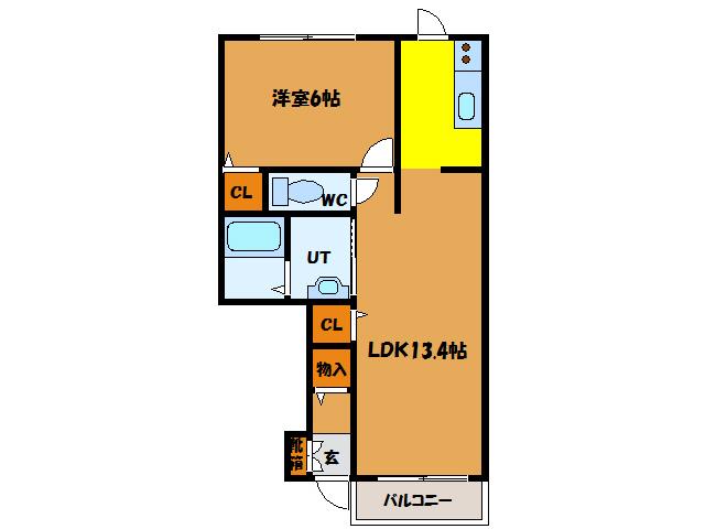 メゾンKT5号館(1LDK/1階)の間取り写真