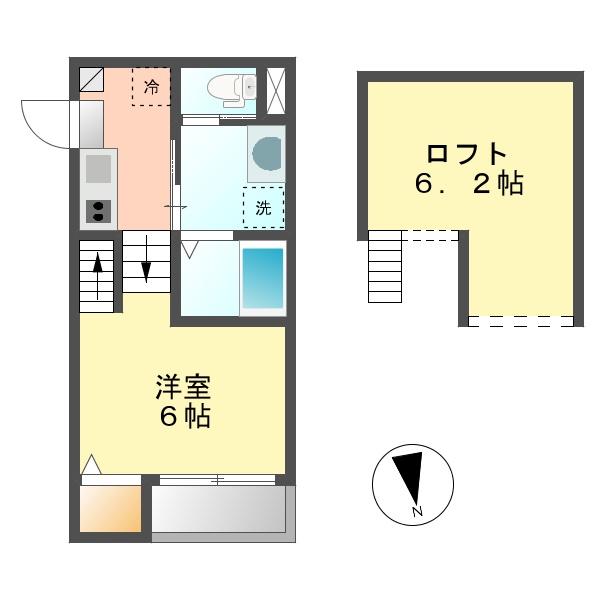 クレシェンテ栄生(1SK/1階)の間取り写真