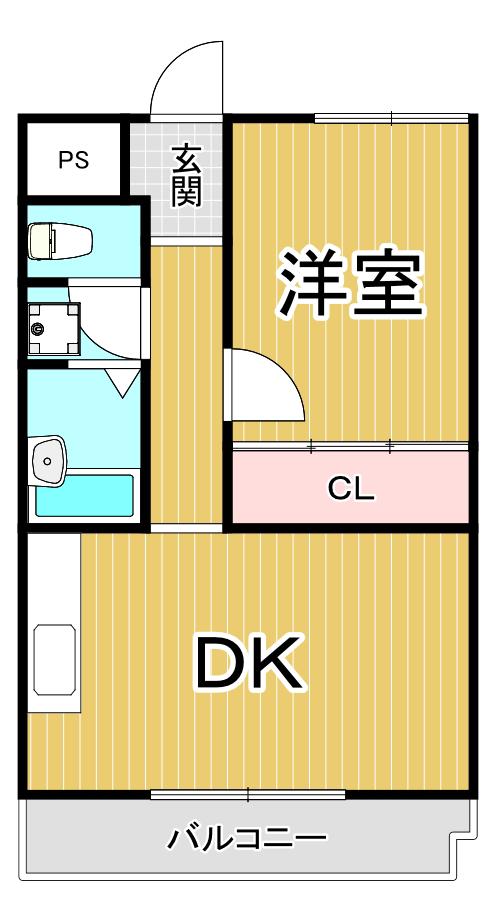 シロハイヌ尼崎(1LDK/3階)の間取り写真