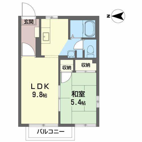 フレグランス・ウィンド(1LDK/1階)の間取り写真