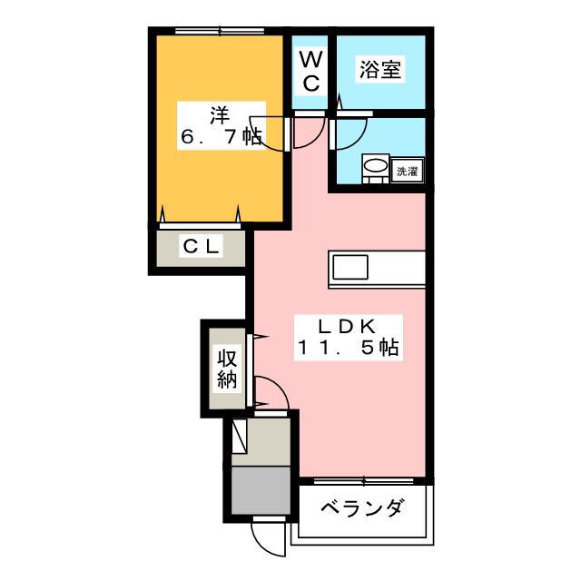スターテラスマツ(1LDK/2階)の間取り写真