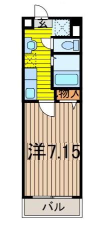 ヴェルト川口(1K/9階)の間取り写真