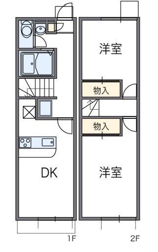 レオパレスラダックC(2DK/1階)の間取り写真
