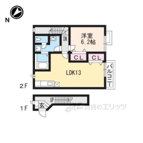 セピアコートホ-ムズⅡ(1LDK/2階)の間取り写真