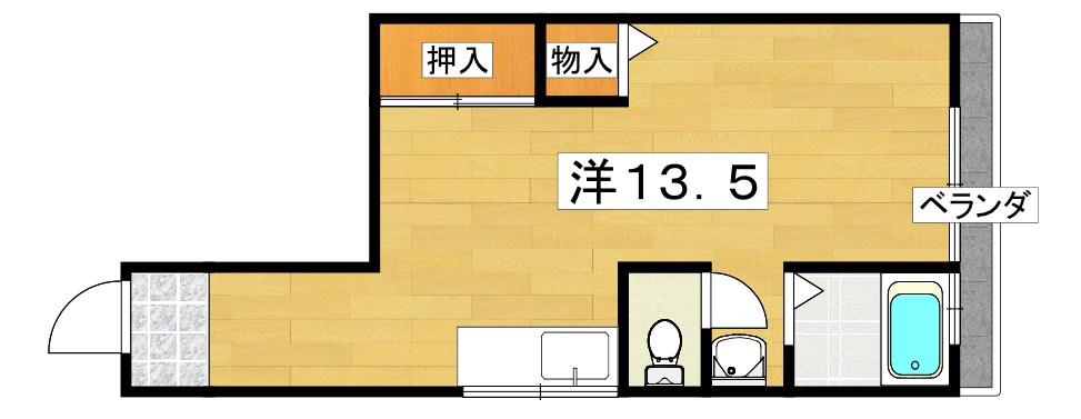 寝屋川コーポラスI(ワンルーム/2階)の間取り写真