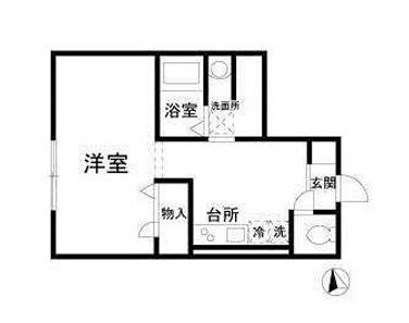 ラターシュ本郷(1K/1階)の間取り写真