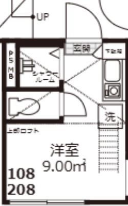 CASA MG(ワンルーム/2階)の間取り写真