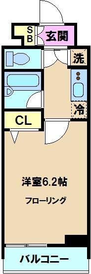 HF早稲田レジデンス(1K/13階)の間取り写真