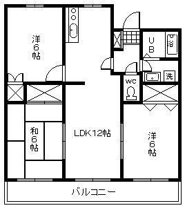 サングリッタ一ツ葉(3LDK/4階)の間取り写真