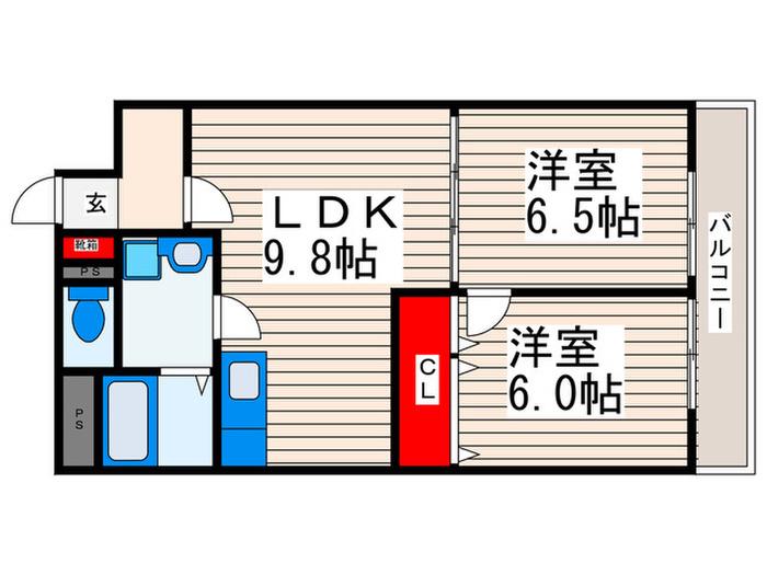 ソフィアコート(2LDK/6階)の間取り写真