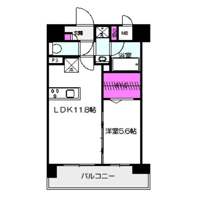 アルバグランデ M(1LDK/4階)の間取り写真