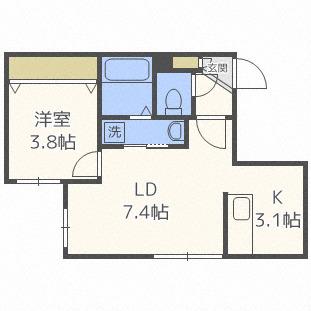 プランドールL(1LDK/2階)の間取り写真