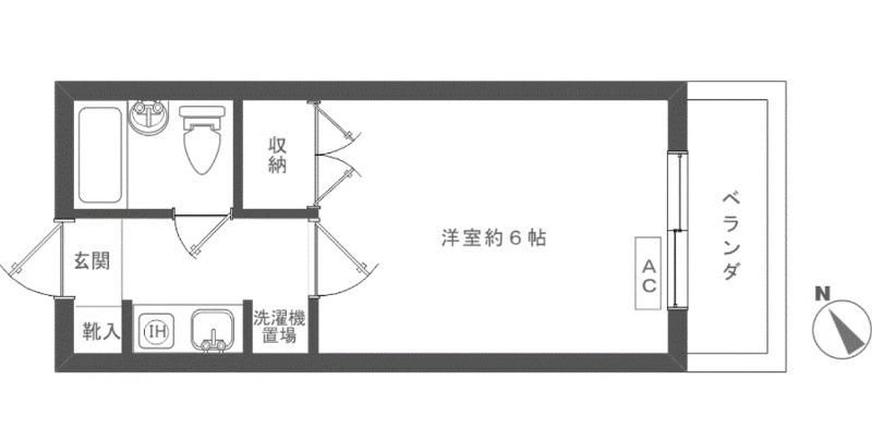 コーポ波多野(1K/1階)の間取り写真