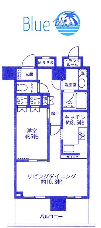 クリオレジダンスタワー横濱鶴ヶ峰(1LDK/13階)の間取り写真