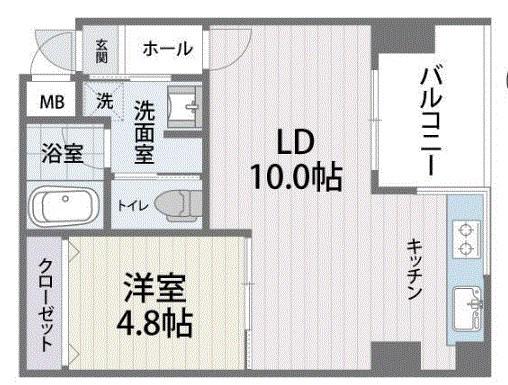 S-FORT筑紫通(1LDK/3階)の間取り写真