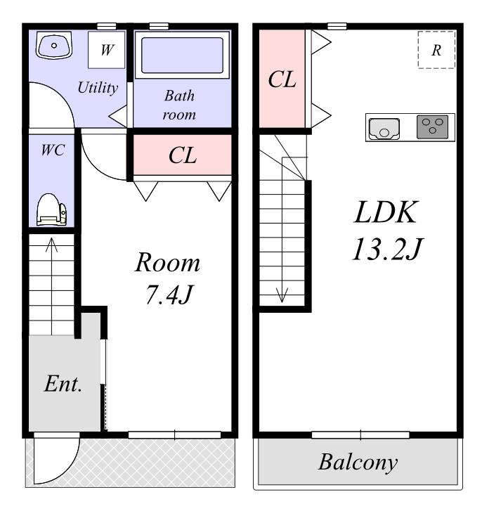 MERCURE COURT(1LDK/1階)の間取り写真