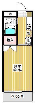 ハウスポラーノ(1K/2階)の間取り写真