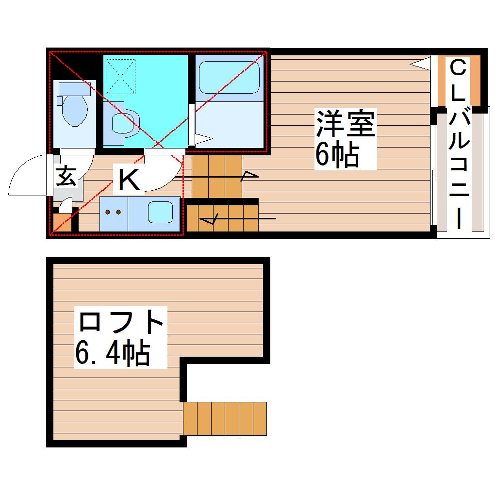 HARMONY PALACE(1K/2階)の間取り写真