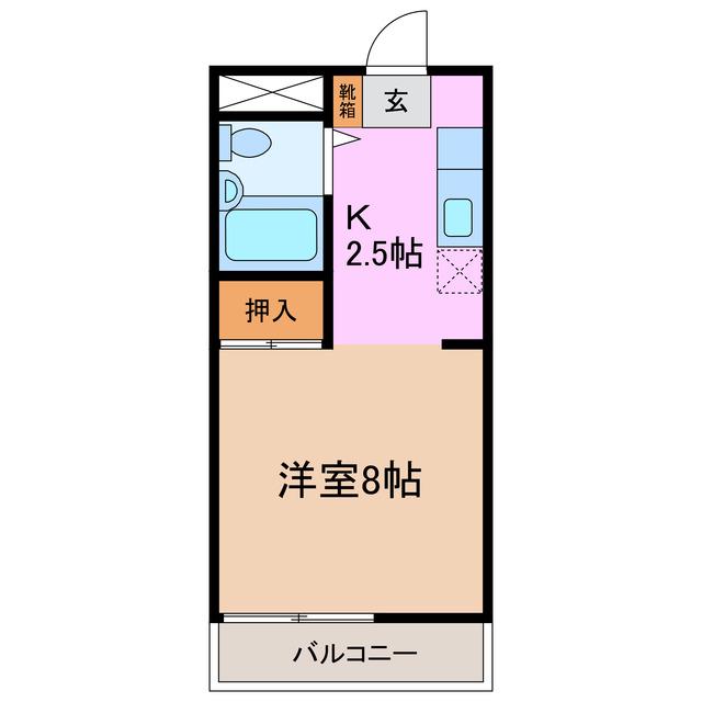 第一ビューハイツ兄山(ワンルーム/1階)の間取り写真