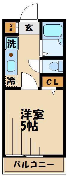 フルセイル新川(1K/1階)の間取り写真