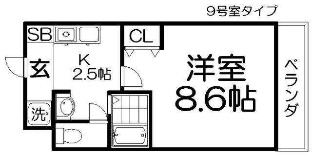 Mプラザ津田駅前11番館(1K/6階)の間取り写真