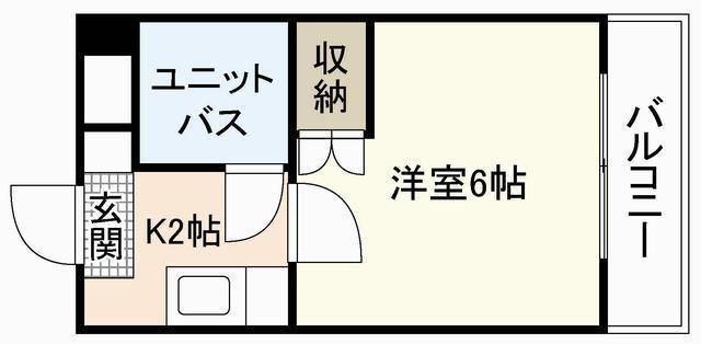 第6若宮ビル(1K/8階)の間取り写真