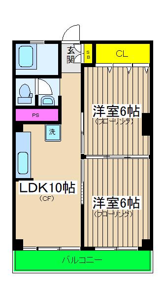 城山パーキングレジデンス(2LDK/1階)の間取り写真