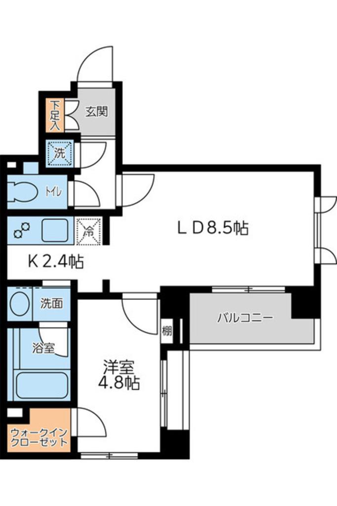 シティスパイア若松町(1LDK/4階)の間取り写真