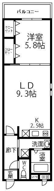 フジレジデンス(1LDK/1階)の間取り写真