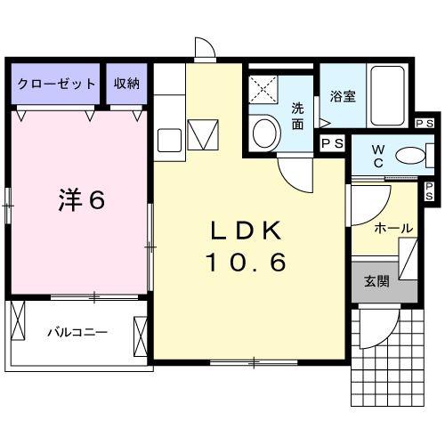 サニースクエア II(1LDK/1階)の間取り写真