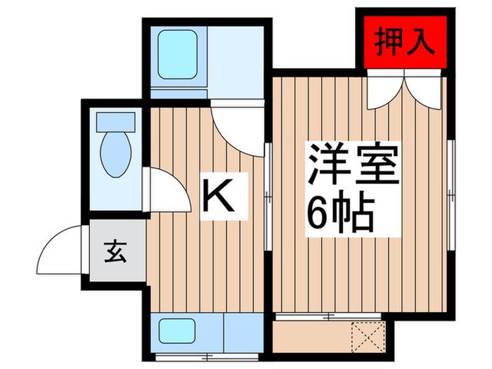 ハウス平潟(1K/2階)の間取り写真