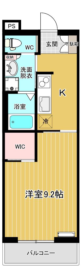 みどり8(1K/2階)の間取り写真