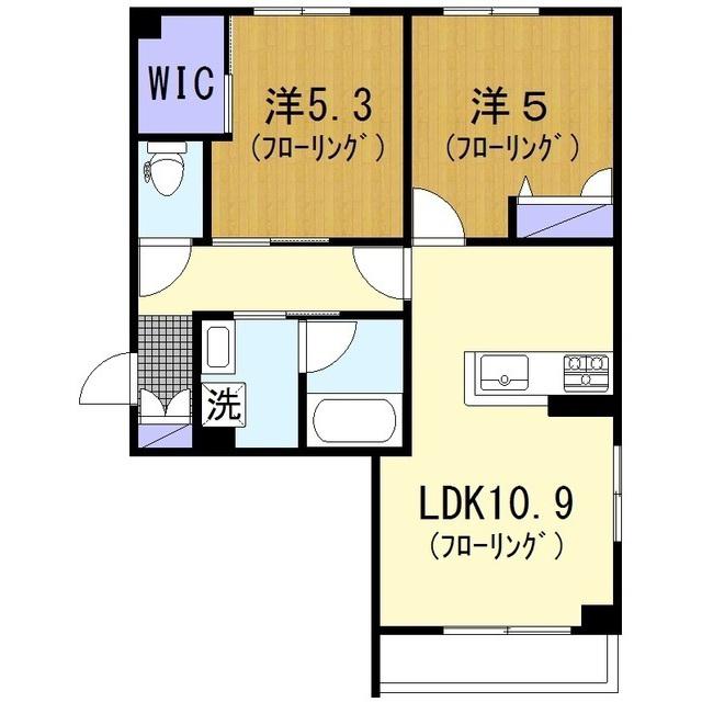 CENT-LIVIE(2LDK/2階)の間取り写真