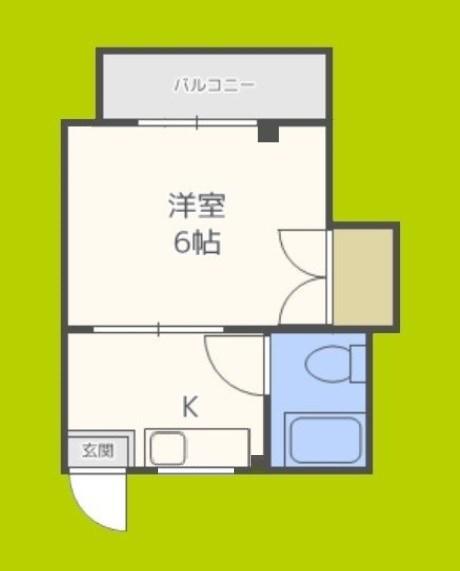 ハイツ清水丘(1K/4階)の間取り写真