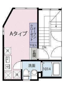 シカダナカノ(ワンルーム/1階)の間取り写真