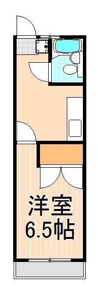 竹中荘(1K/2階)の間取り写真