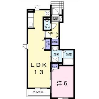 ベルグート(1LDK/1階)の間取り写真