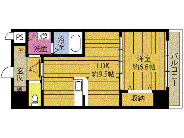 トレステーラRUME千歳(1LDK/4階)の間取り写真