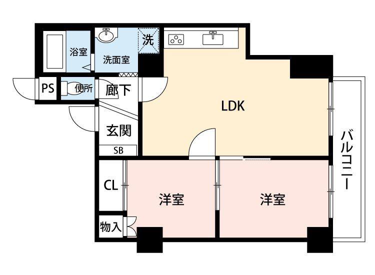 MAISON HONCHO(2LDK/7階)の間取り写真