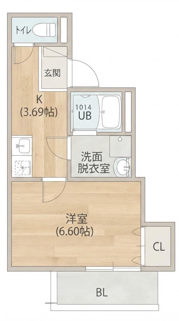 FSTYLE住之江(1K/1階)の間取り写真