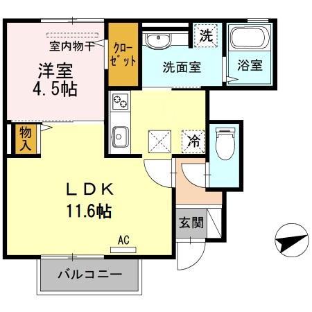 サンセール(1LDK/1階)の間取り写真