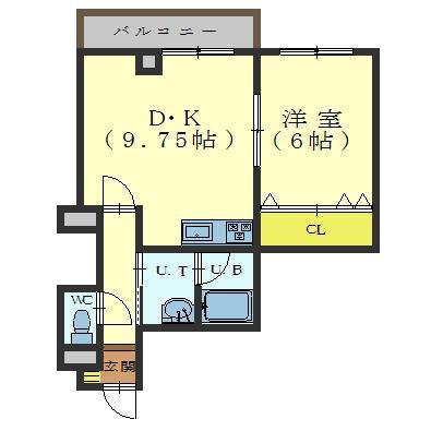 アーバンパレス(1LDK/4階)の間取り写真