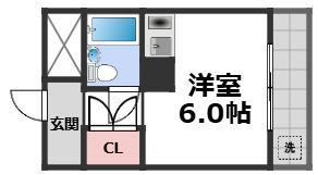 ヴィラオビラ(ワンルーム/5階)の間取り写真