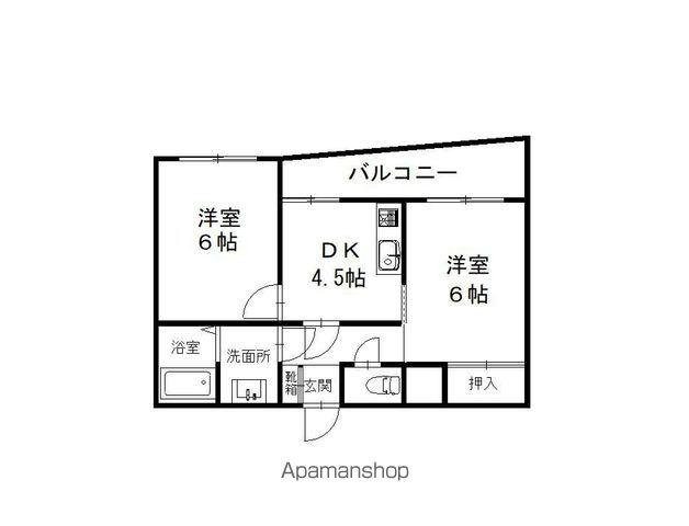 メゾンドジュネス寺塚(2DK/3階)の間取り写真