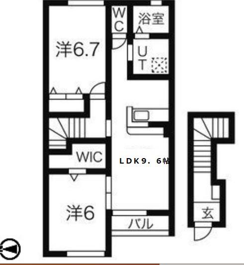 クレール大木戸II(2LDK/2階)の間取り写真
