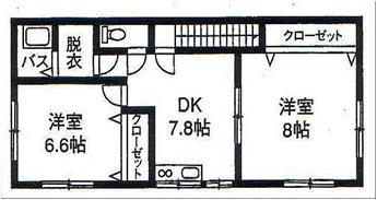 黄金ハイツ友和5号棟(2DK/1階)の間取り写真
