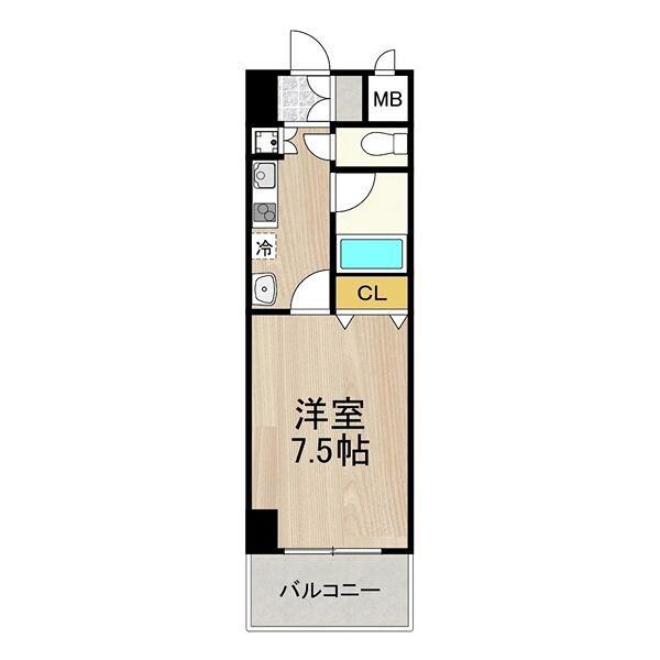 CITY SPIRE 名駅北(1K/5階)の間取り写真