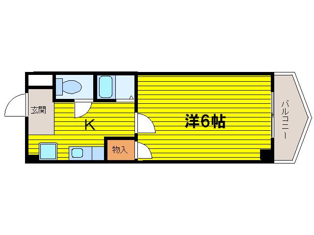 ドエル南本町(1K/9階)の間取り写真