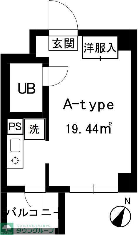 ブライトウエスト江田(ワンルーム/3階)の間取り写真