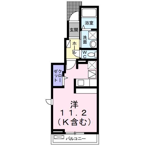 GARDEN日永西II(ワンルーム/1階)の間取り写真